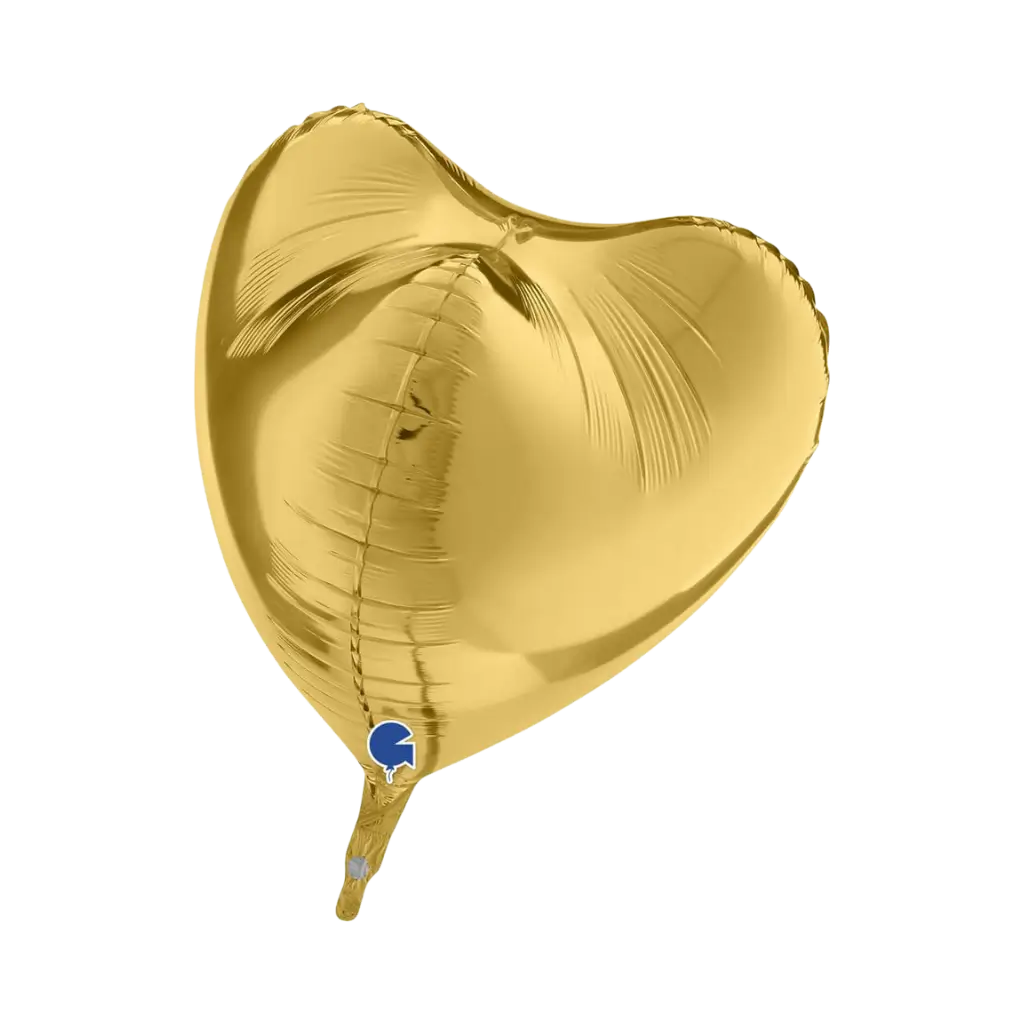 Corazón de Globo 3D Oro Metálico 58cm