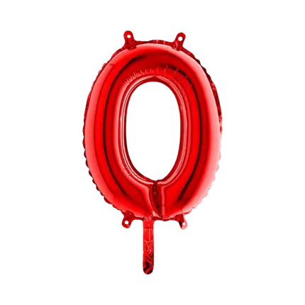 Globo de aniversario número 0 Rojo 36cm