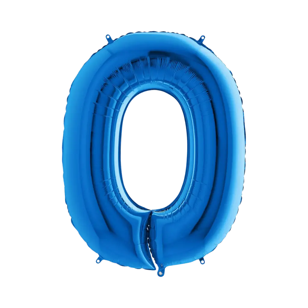 Globo de aniversario número 0 Azul 102cm