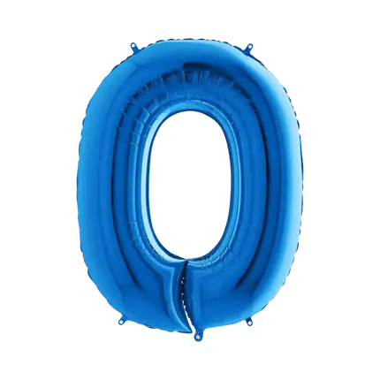 Globo de aniversario número 0 Azul 102cm