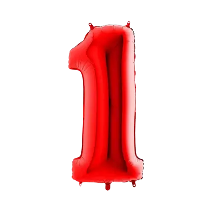 Globo de aniversario número 1 Rojo 102cm