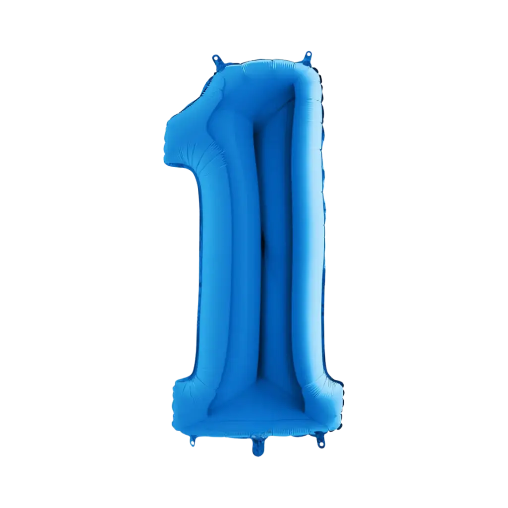 Globo de aniversario número 1 Azul 102cm