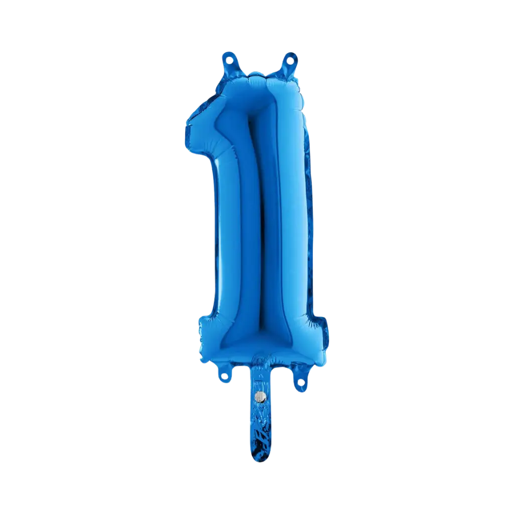 Globo de aniversario número 1 Azul 36cm