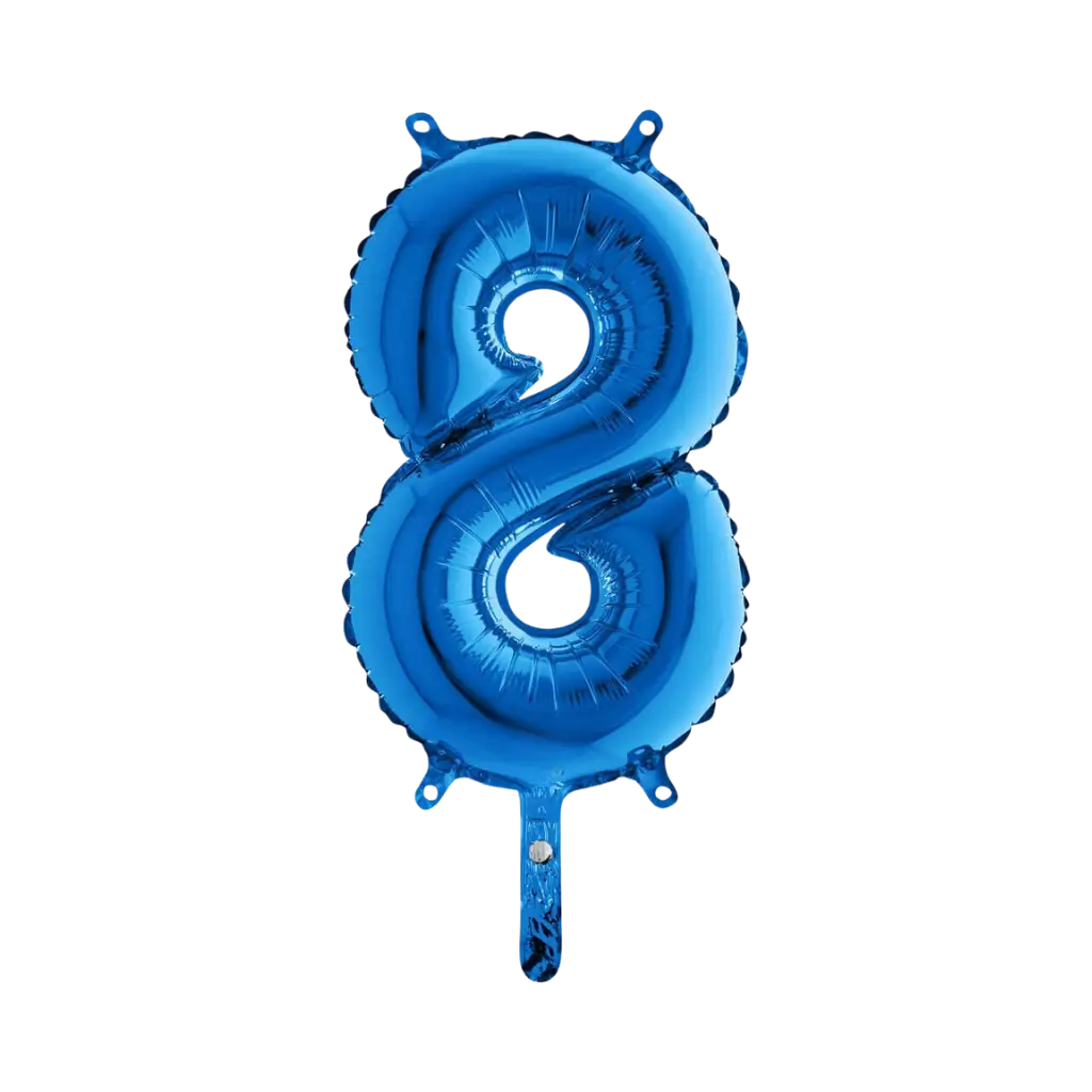 Globo de aniversario número 8 Azul 36cm