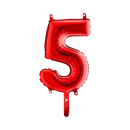 Globo de aniversario número 5 Rojo 36cm