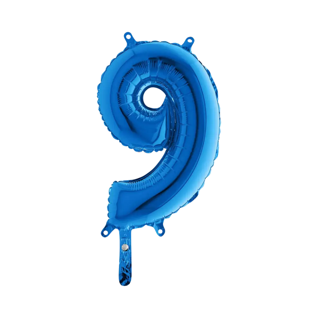 Globo de aniversario número 9 Azul 36cm