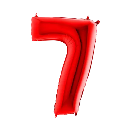 Globo de aniversario número 7 Rojo 102cm