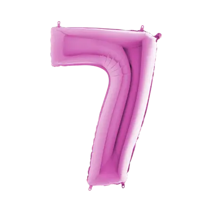 Globo de aniversario número 7 Rosa 102cm