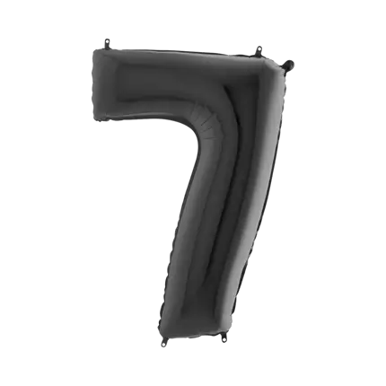Globo de aniversario número 7 Negro 102cm