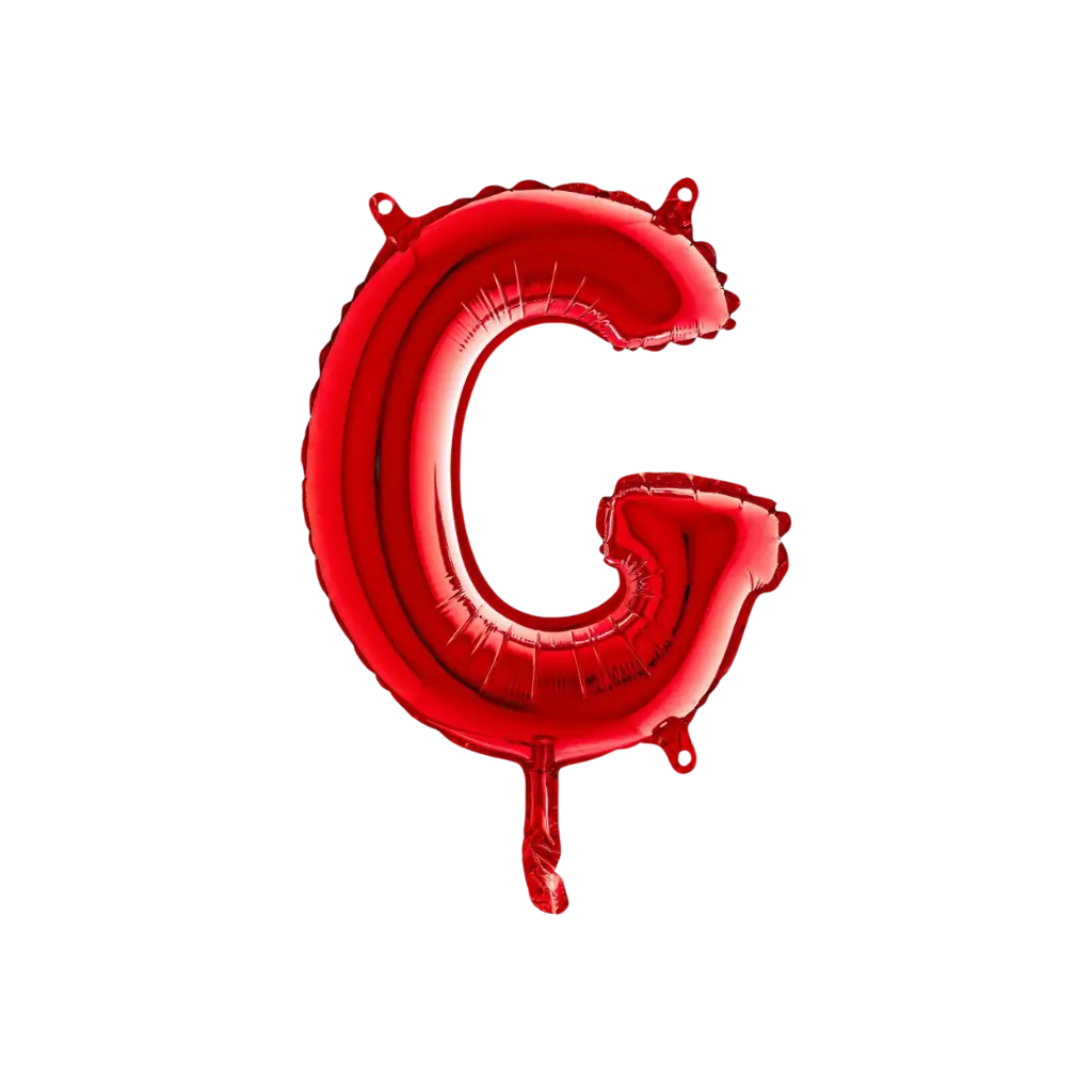 Letra de globo de aluminio G Rojo 36cm