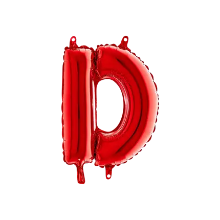 Letra de globo de aluminio D Rojo 36cm