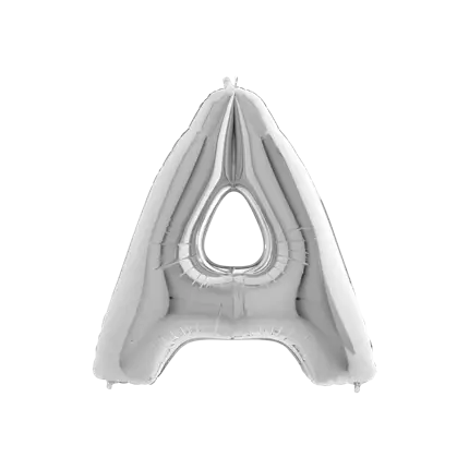Letra del globo de aluminio A de plata 102cm