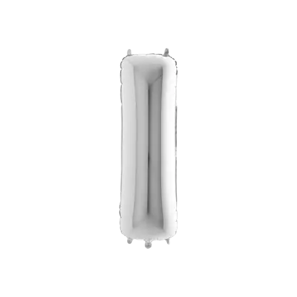Letra del globo de aluminio I Plata 102cm