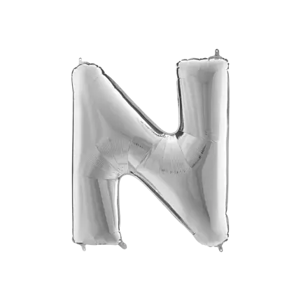Letra del Globo de Aluminio N Plata 102cm