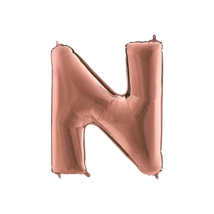 Letra de globo de aluminio N Oro rosa 102cm