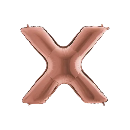 Letra del globo de aluminio X Oro Rosa 102cm