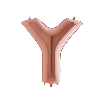 Letra de globo de aluminio Y Oro rosa 102cm