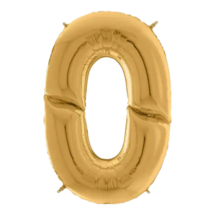 Globo de aniversario Dígito gigante 0 Oro 163cm