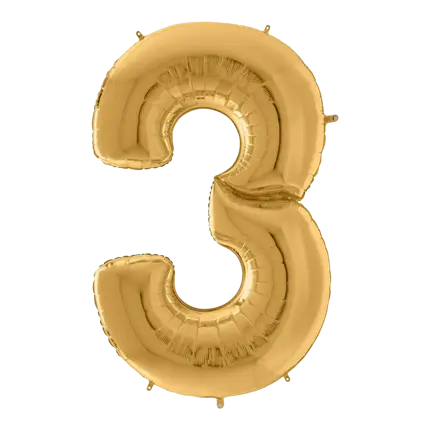 Aniversario del Gigante en Globo número 3 Oro 163cm