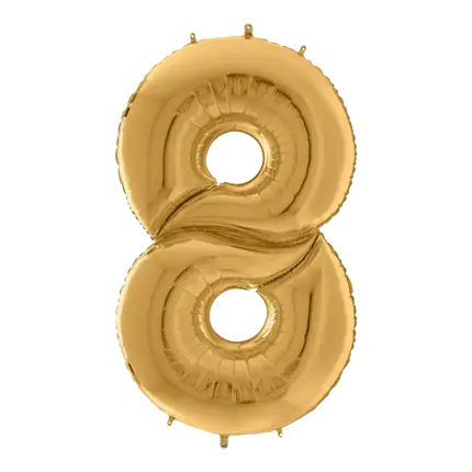 Aniversario del Gigante de los Globos número 8 Oro 163cm
