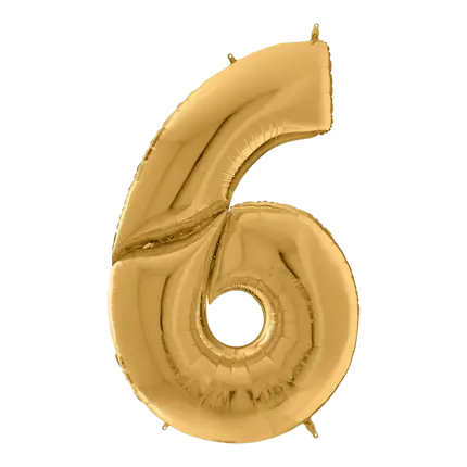 Aniversario del Gigante en Globo número 6 Oro 163cm
