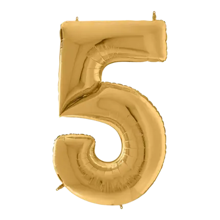 Aniversario del Gigante en Globo número 5 Oro 163cm