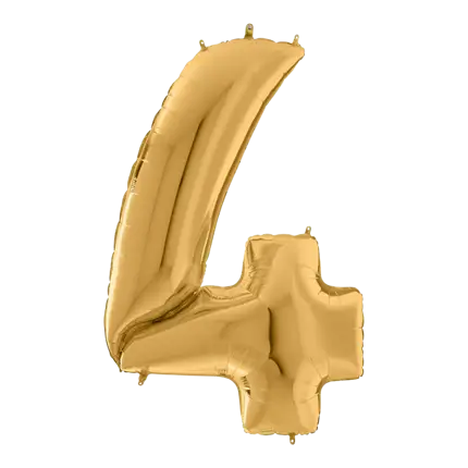 Aniversario del Gigante en globo número 4 Oro 163cm