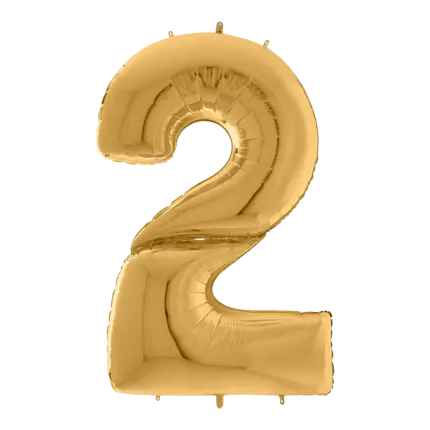Aniversario del Gigante en Globo número 2 Oro 163cm