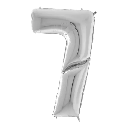 Cumpleaños Globo Gigante número 7 Plata 163cm