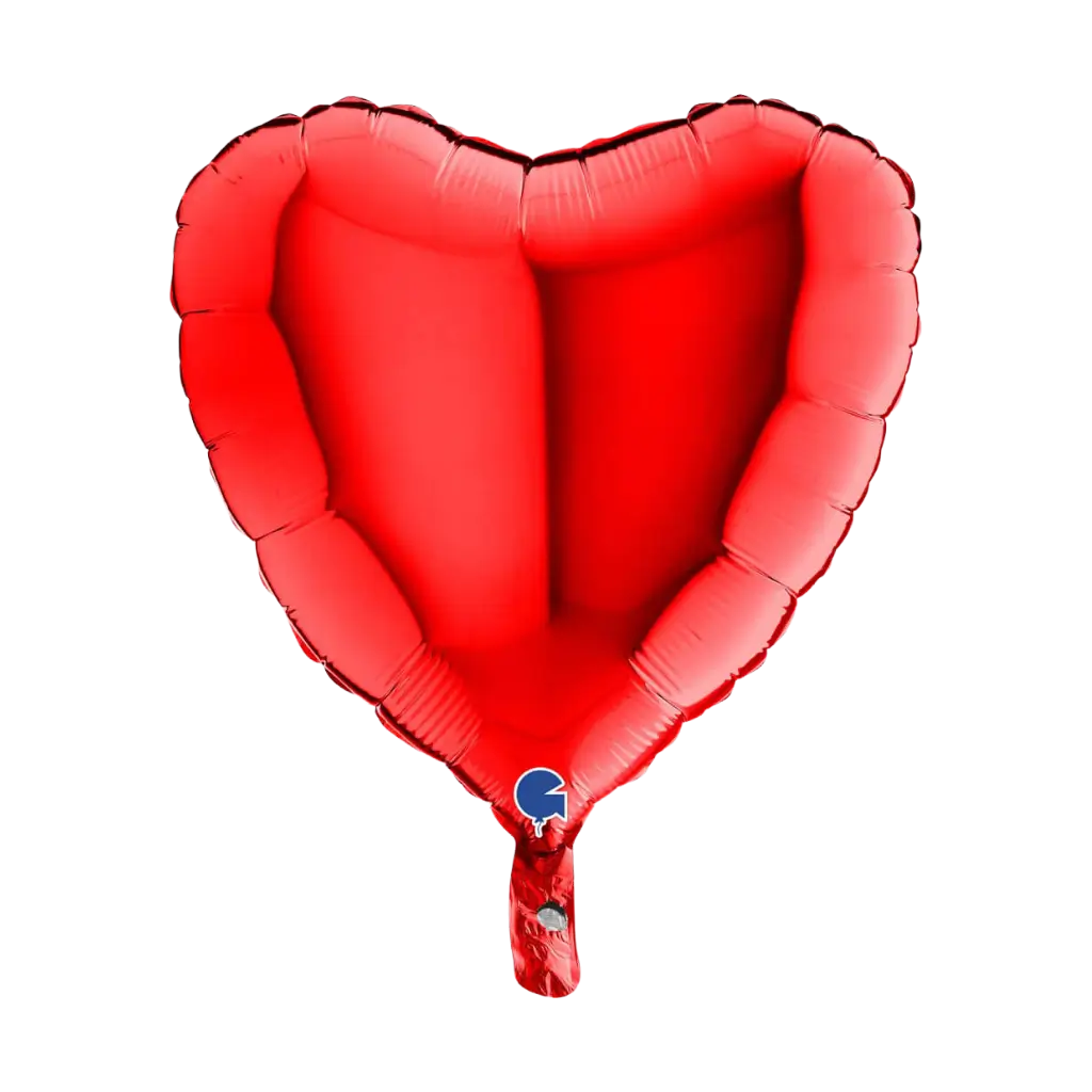 Globo rojo metálico de corazón 46cm