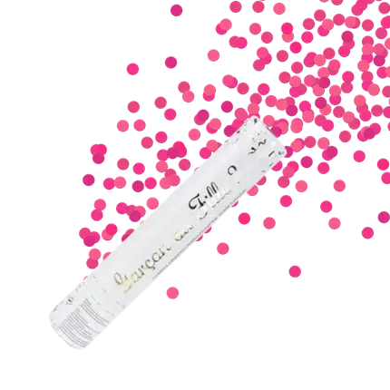 El género del cañón de confeti revela la rosa