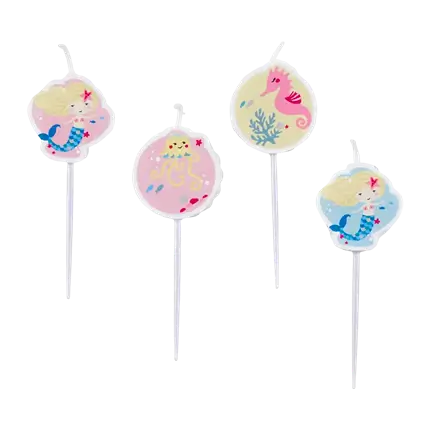 Mini Vela de Sirena Sea una Sirena (Set de 4)