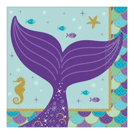 Servilleta de sirena Let's Shellebrate 25x25cm