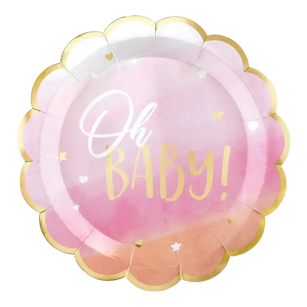 Oh Baby Girl Paper Plate (Set de 8)