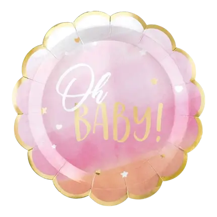 Oh Baby Girl Paper Plate (Set de 8)