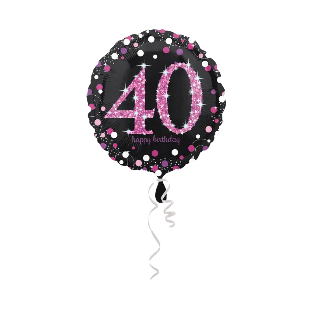 40 años de aniversario del globo redondo de color rosa