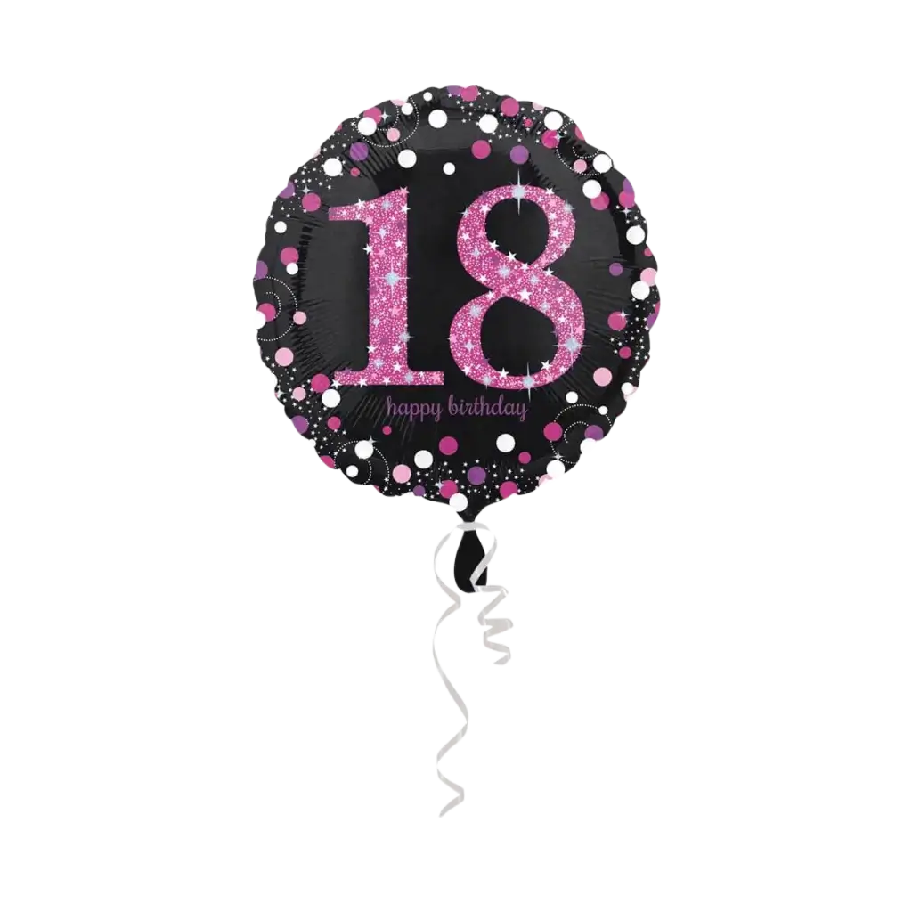 Globo de cumpleaños Ronda 18 años rosa