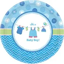 Plato de papel It's a Boy ø18cm (Juego de 8)