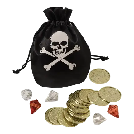 Accesorios Monedero pirata con monedas y diamantes