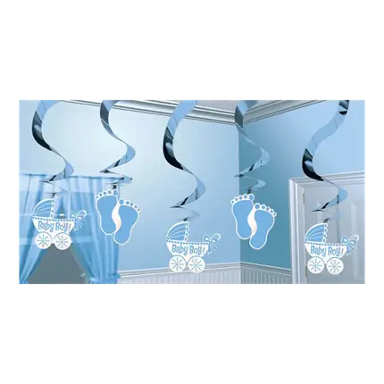 Decoración espiral 61cm Baby Boy (5 piezas)