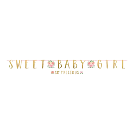 Juego de 2 guirnaldas florales Sweet Baby Girl