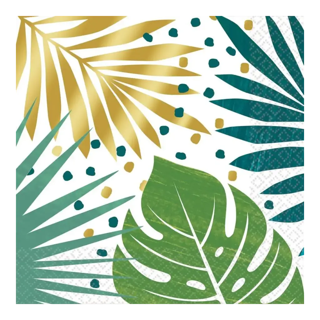 Servilleta de papel con patrón de hojas tropicales (juego de 16)