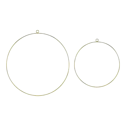 Decoraciones colgantes Pendientes de aro de metal dorado (Juego de 2)