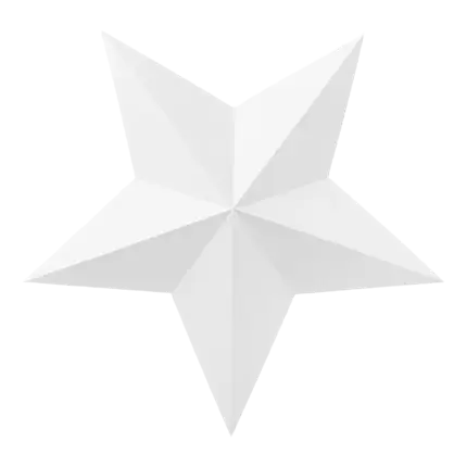 Decoración de estrellas blancas (6 piezas)