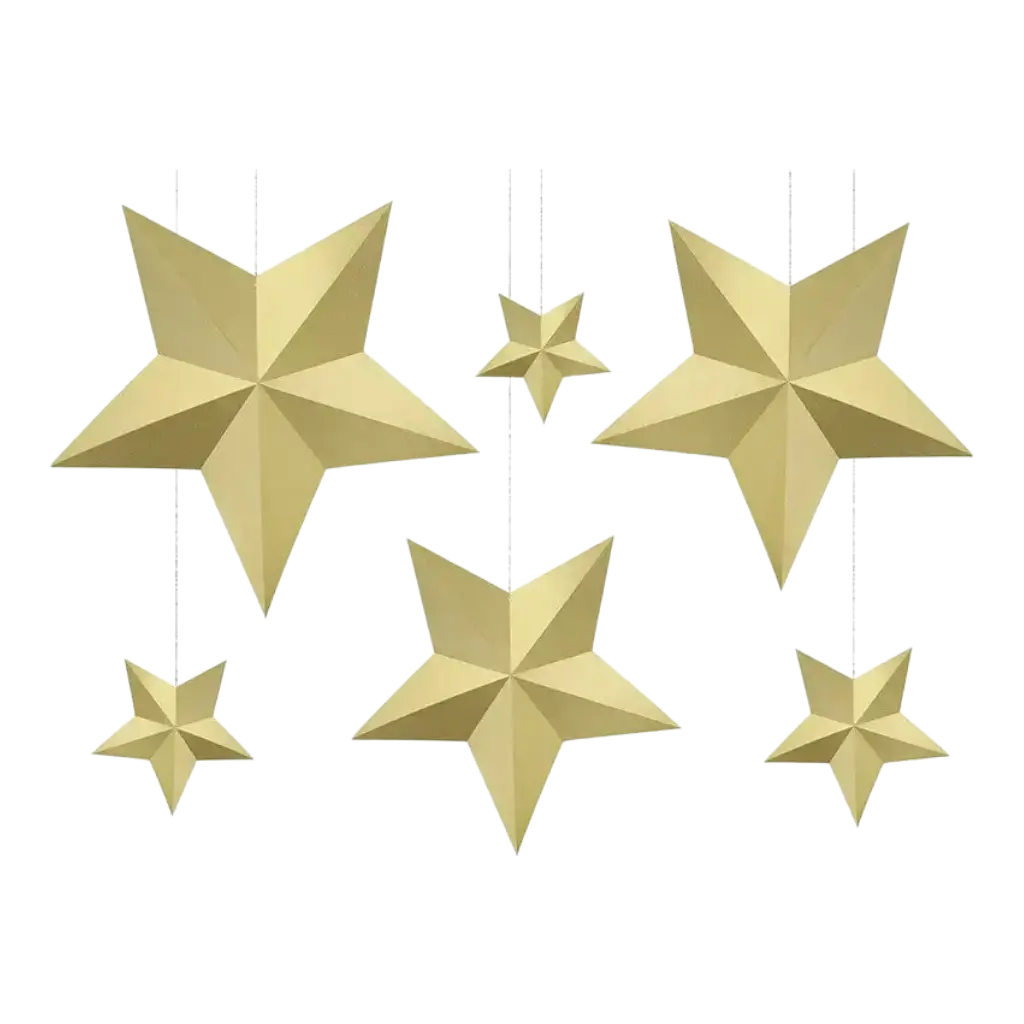 Decoración de estrella dorada (6 piezas)