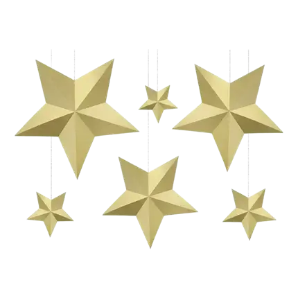 Decoración de estrella dorada (6 piezas)