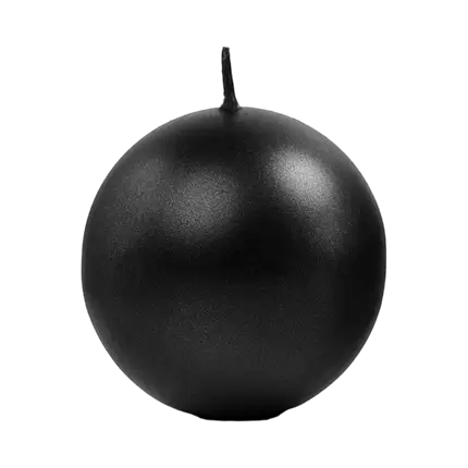 Vela redonda metálica negra ø 8cm