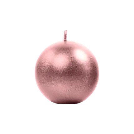Vela redonda metálica Rose Gold ø 8cm