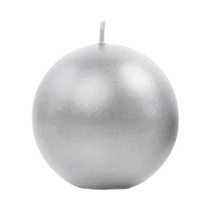 Vela redonda de plata metálica ø 8cm
