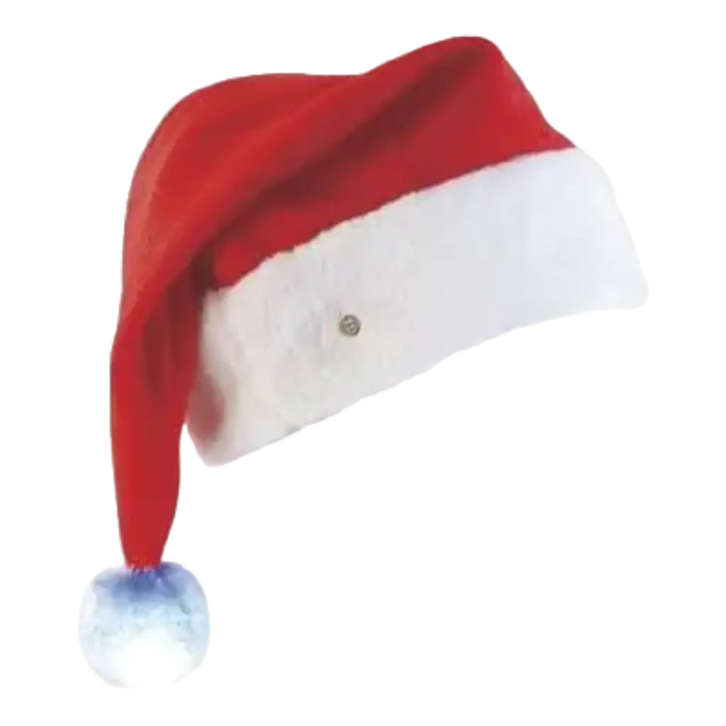 Sombrero navideño de lujo con pompón luminoso